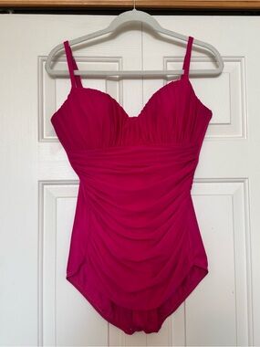 Miraclesuit Fuchsia Rialto Ruched One-Piece Swimsuit